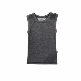 Ribbed Tank Top- Grey/Black No - iron