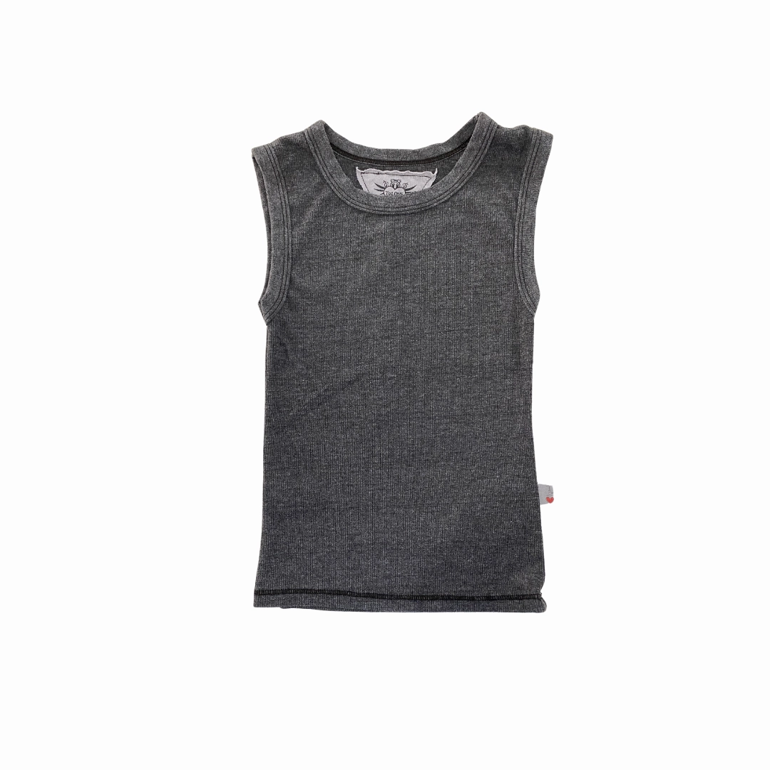 Ribbed Tank Top- Grey/Black Safari wear for children