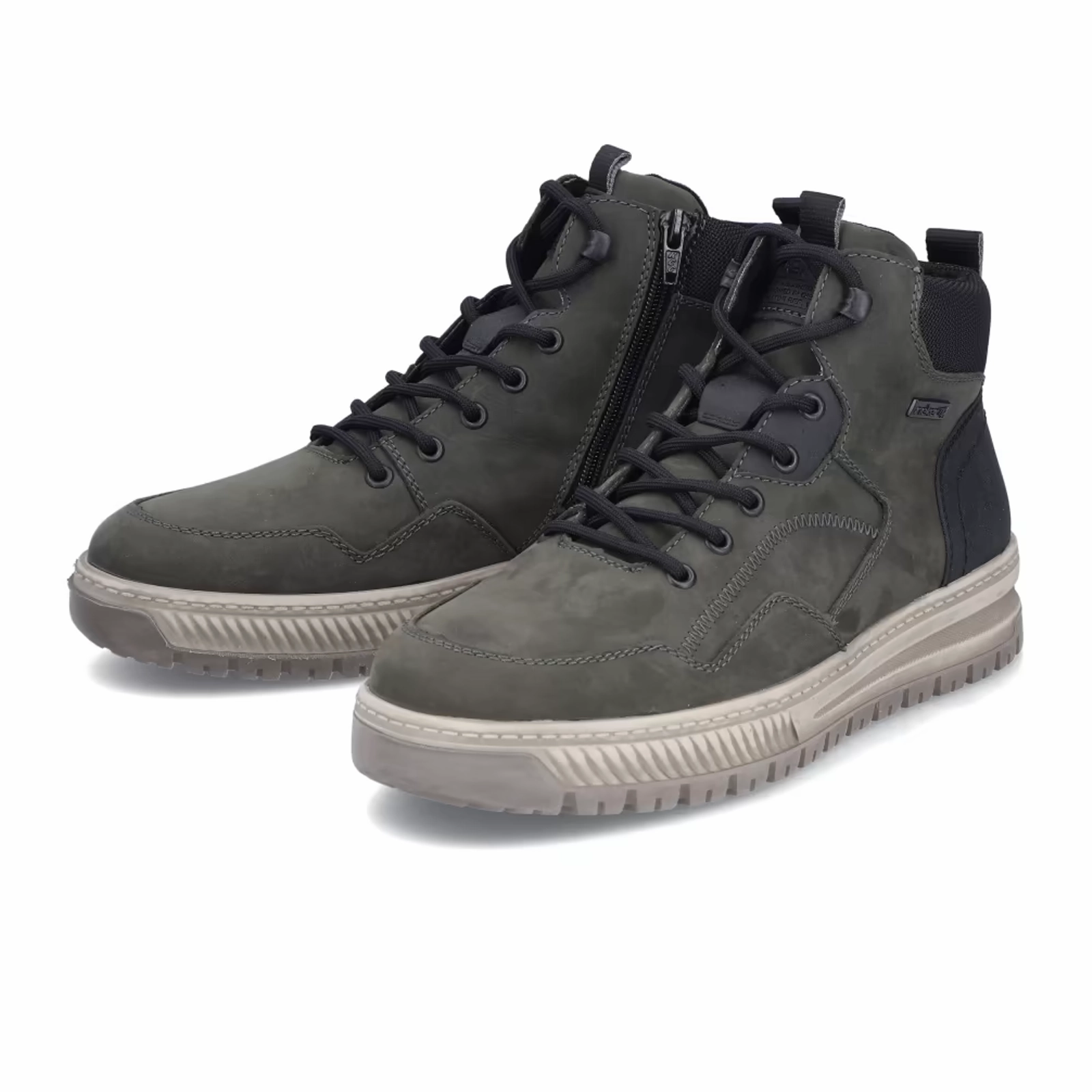 Versatile Leather Shoes Slip On Style Rieker 38554 Ralf Sneaker Boot (Men) - Moor/Schwarz/Schwarz