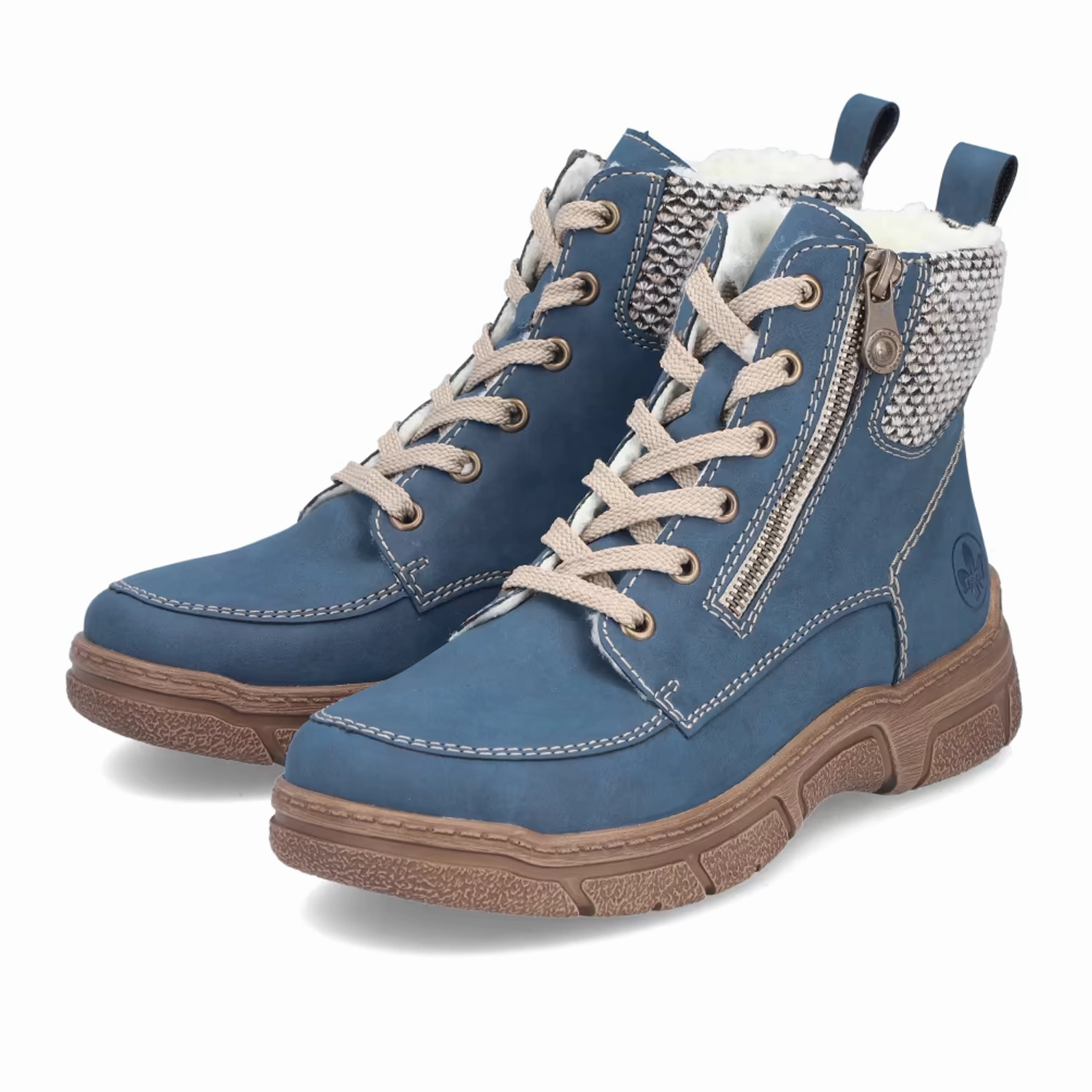 Rieker 72320 Debi Boot (Women) - Jeans/Schwarz-Kiesel Urban Cool Chrome-Tanned