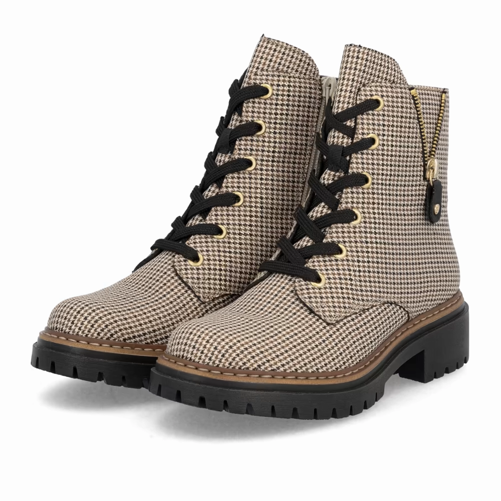 Firm Guard Cushioned heel Rieker 72617 Pearl Boot (Women) - Beige Schwarz/Schwarz Caroni