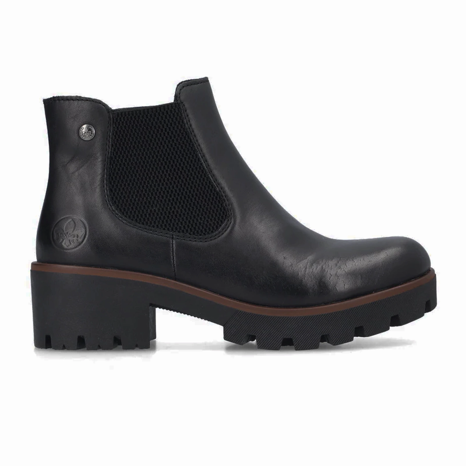 Driving Comfort Rieker 79265 Amalia Chelsea Boot (Women) - Black/Black