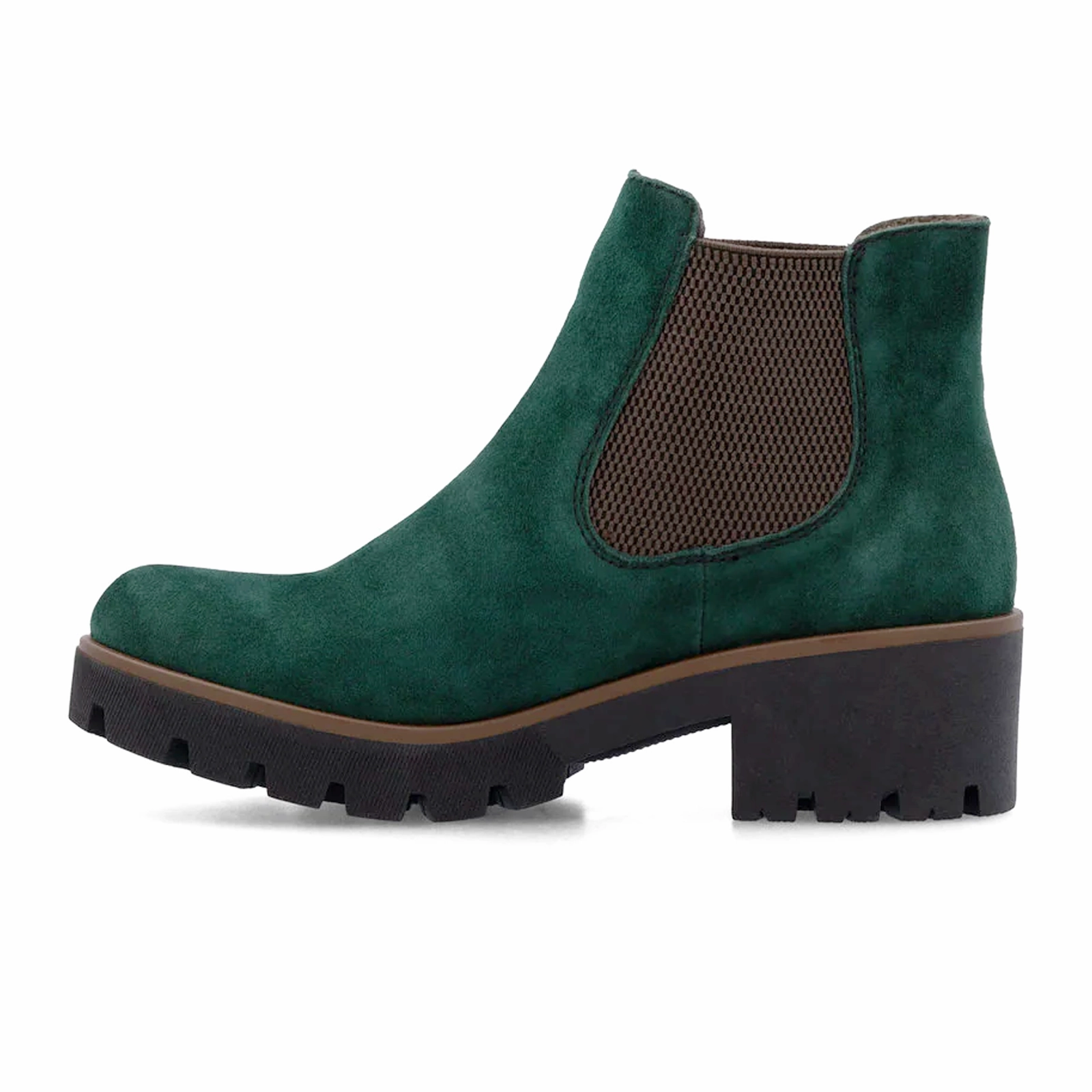 True Pace Rieker 79265 Amalia Chelsea Boot (Women) - Bottlegreen/Brown Sheepsuede