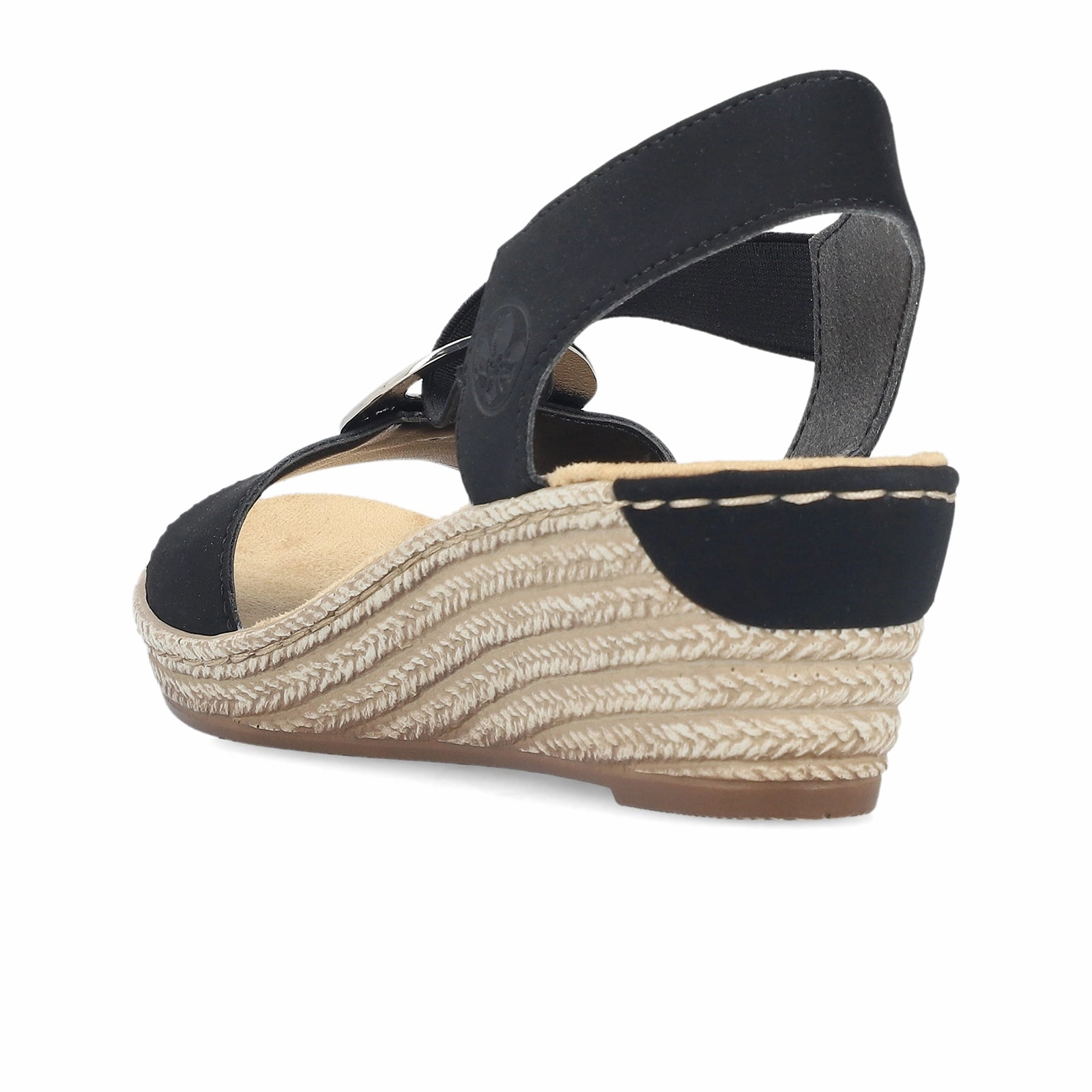 Rieker Fanni 624H6-00 Wedge Sandal (Women) - (Women) - Black poolside style Durable Footwear