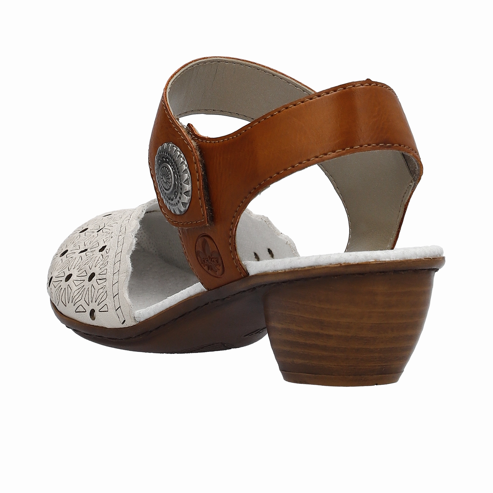 Rieker Mirjam 43703-60 Heeled Sandal (Women) - Cream/Cayenne Quick Breeze