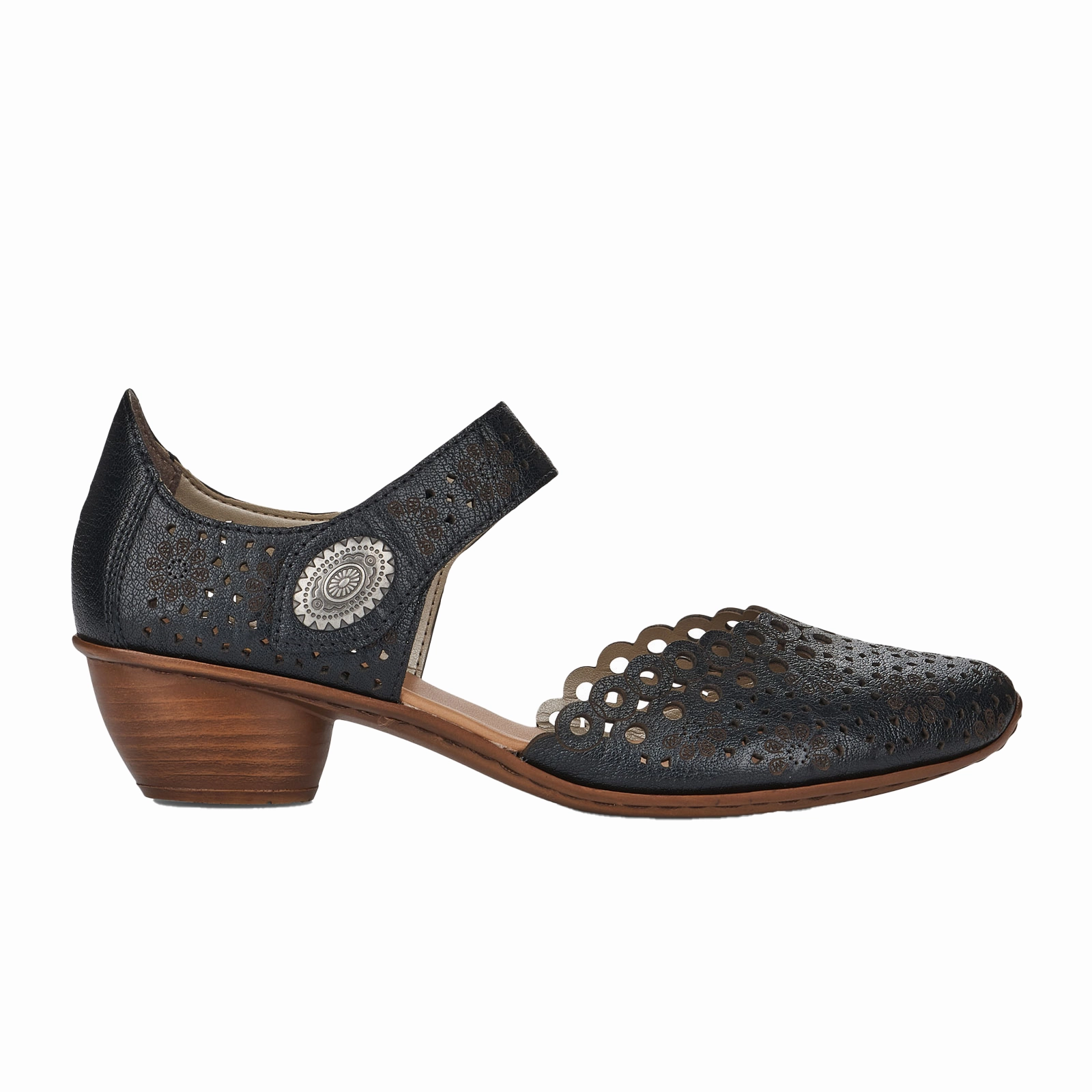 Path Strong Rieker Mirjam 43753-00 Heeled Sandal (Women) - Black