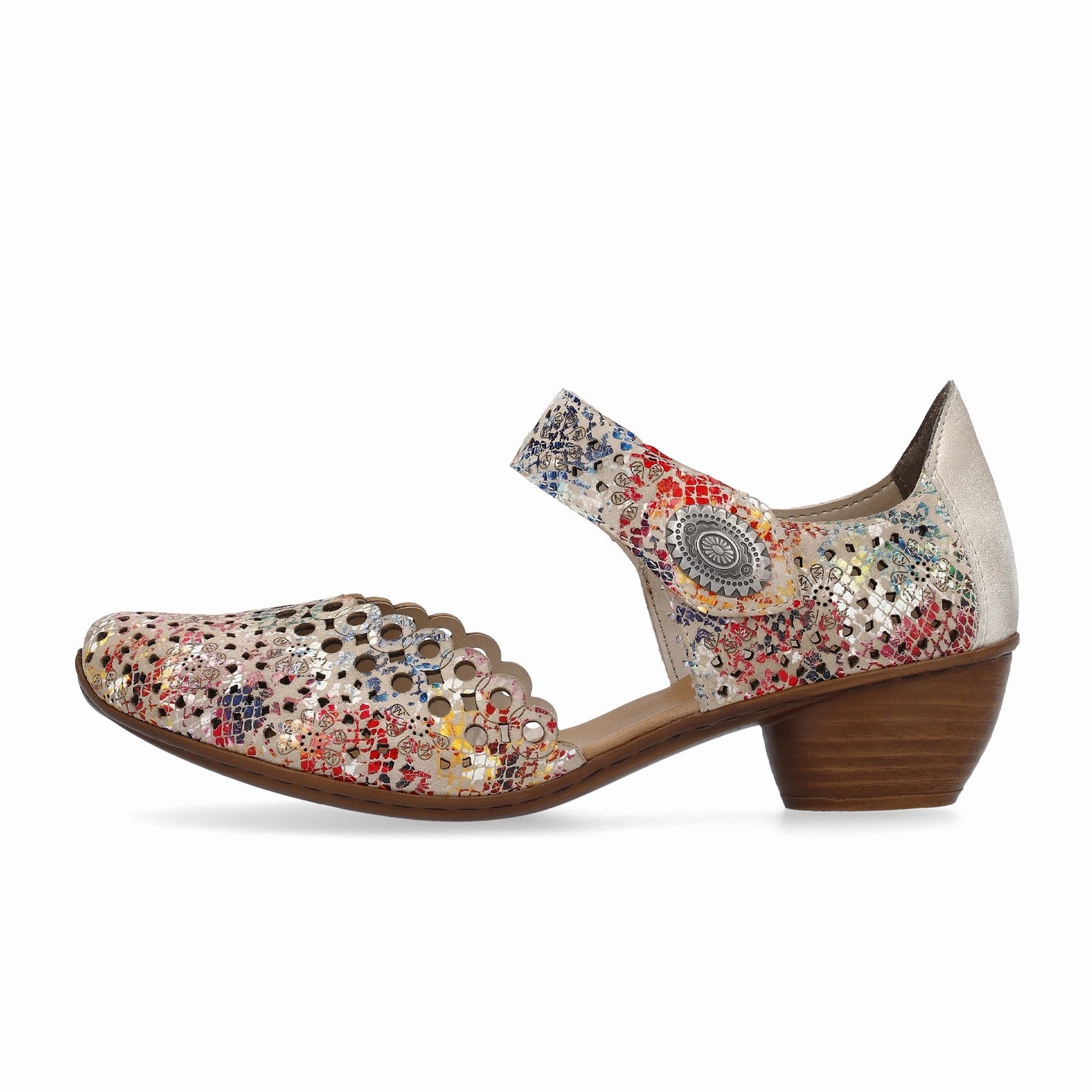 Rieker Mirjam 43753-91 Heeled Sandal (Women) - Beige Multi City Life Neutral Base