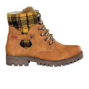 Rieker Payton 785G1-68 Mid Boot (Women) - Ocker/Yellow-Black/Steppe Elegant Footwear Trend Sprint