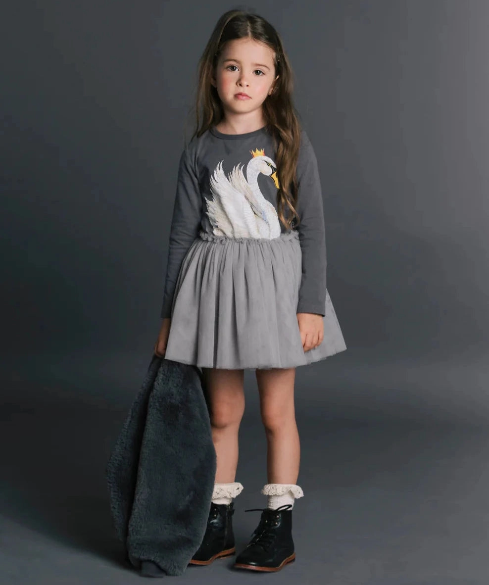 zippered Tennis wear for kids Rock Your Baby - Swan Lake Long Sleeve Circus Dress TGD1860-SL