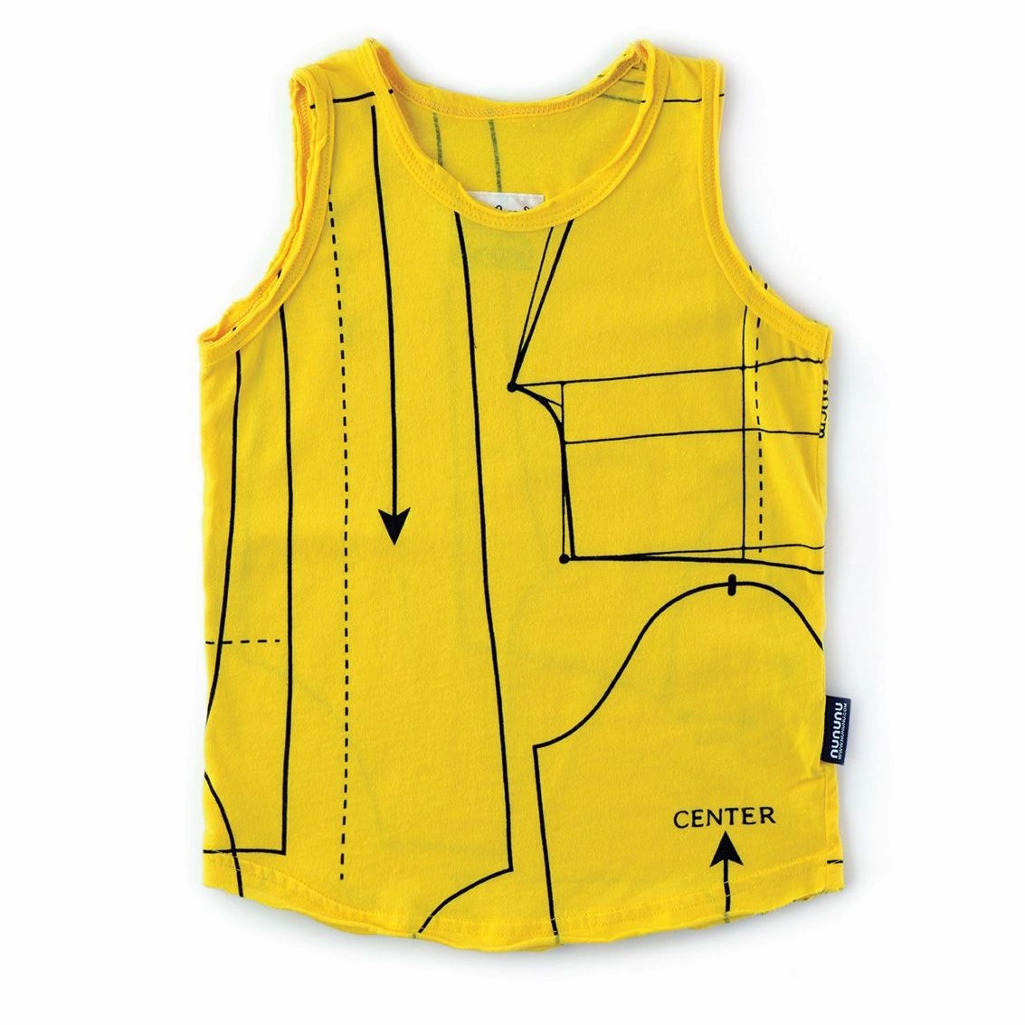 Outdoor kids' clothing Polka - dotted Nununu Kids SEWING Pattern Tank Top - Lava Yellow