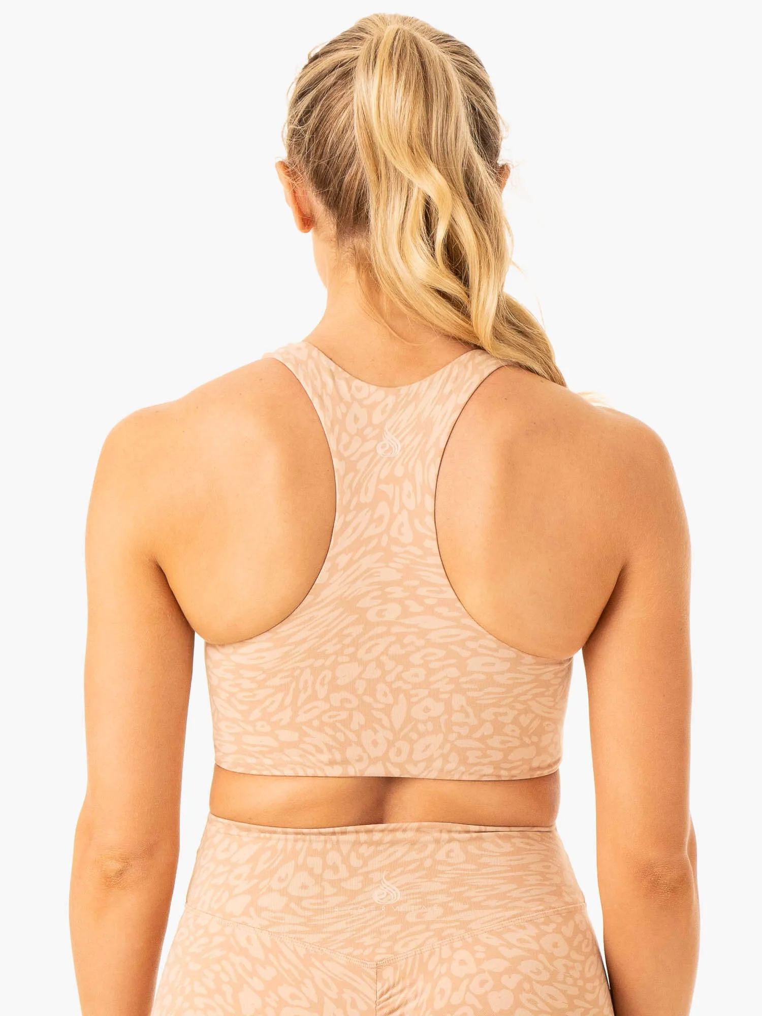 Rotation Sports Bra - Sandstone Leopard Crease-resistant seams Removable straps seams
