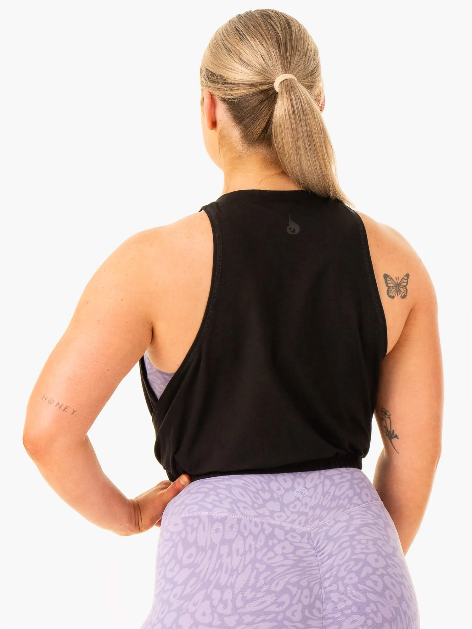 Silicone Print Detail Rotation Tank - Black