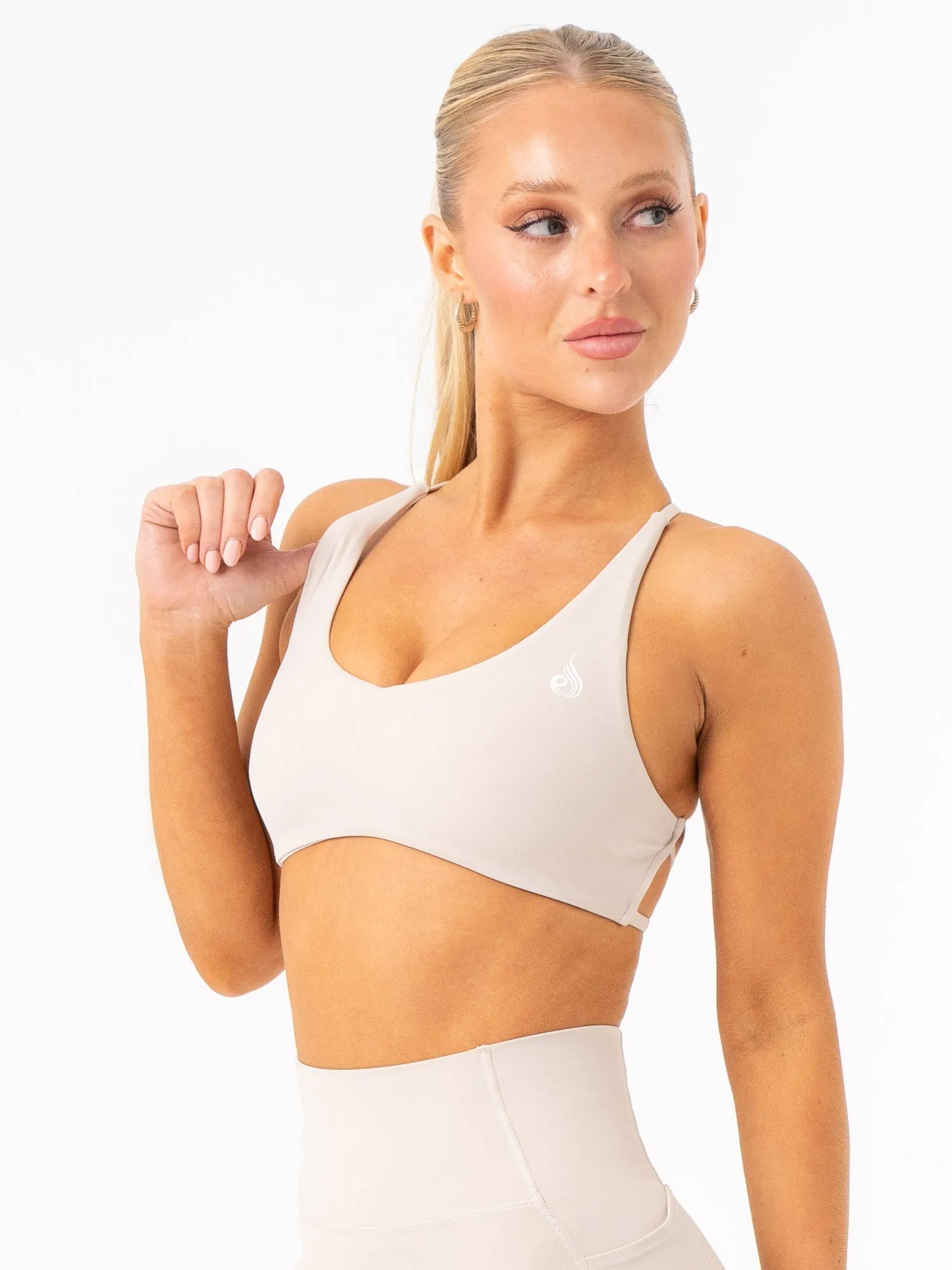 NKD Embody Sports Crop - Sand Ankle Support Stretch Recovery Fabric