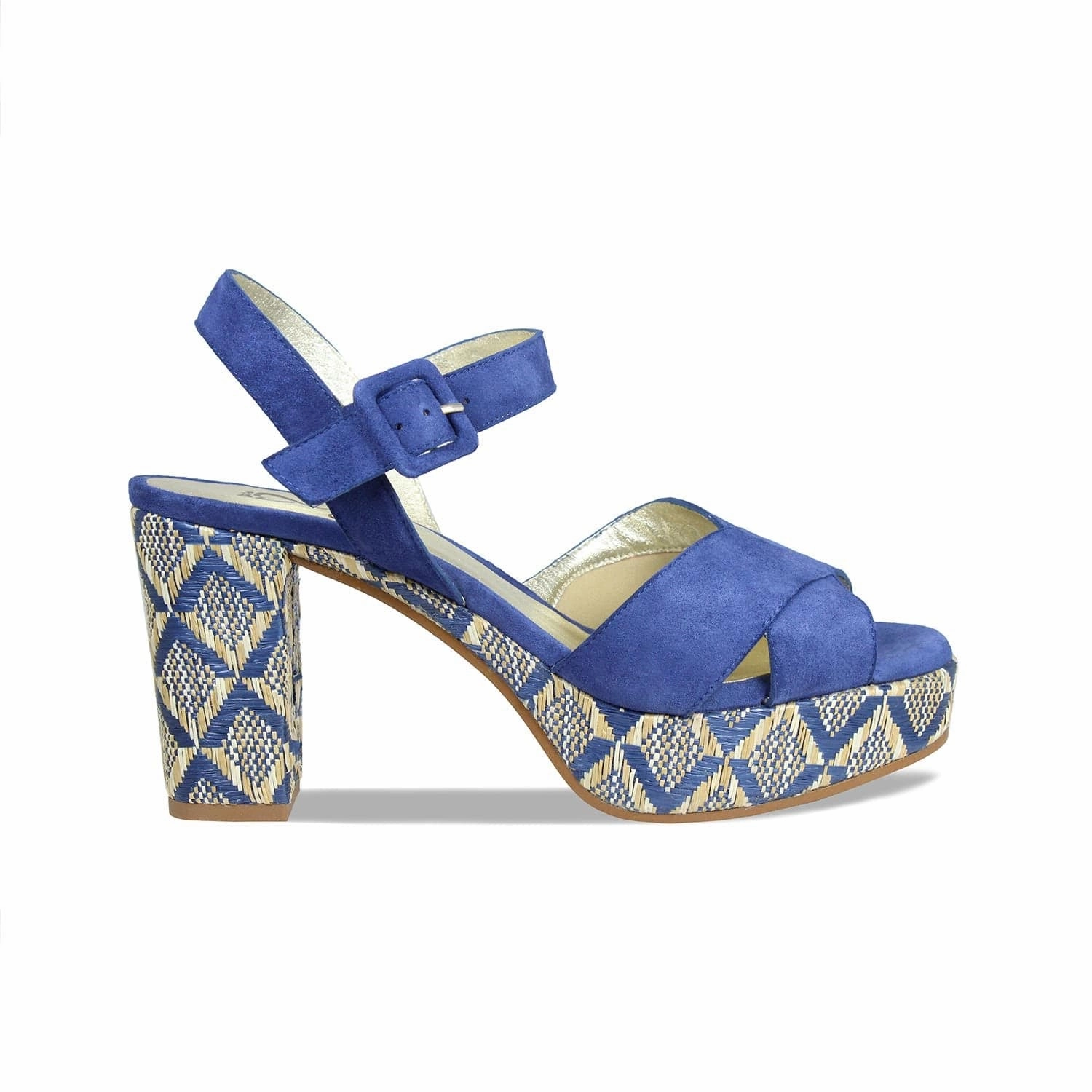 Modern Comfort Ruby: Denim Suede & Raffia