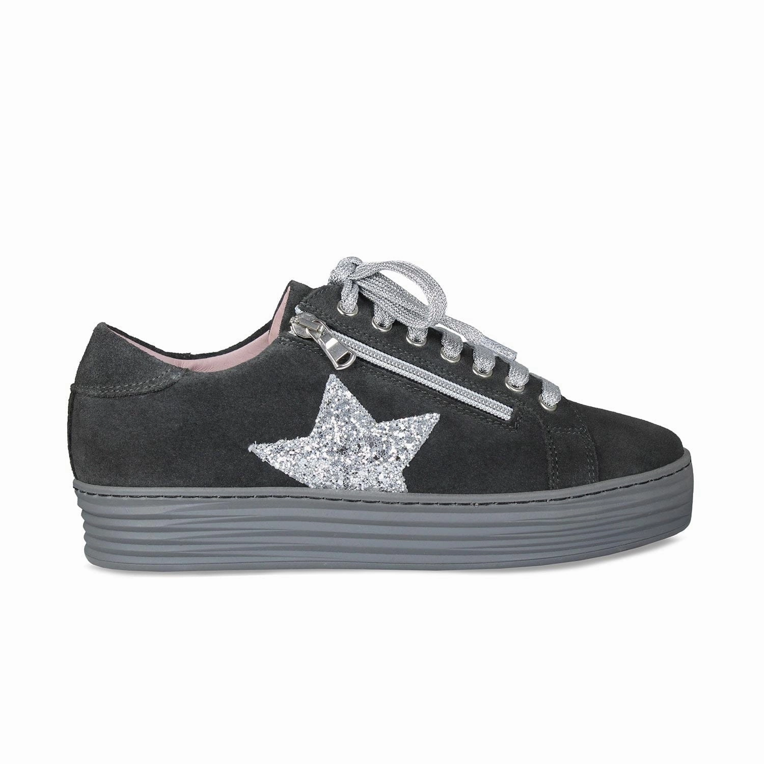 Performance Flex Star: Gray Suede & Glitz