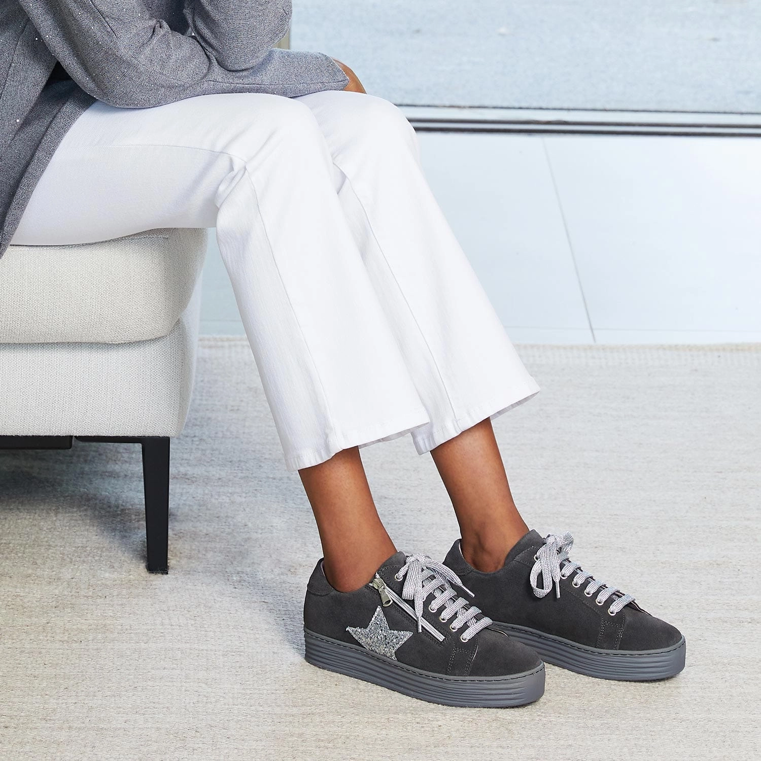 Star: Gray Suede & Glitz Outfit Boost