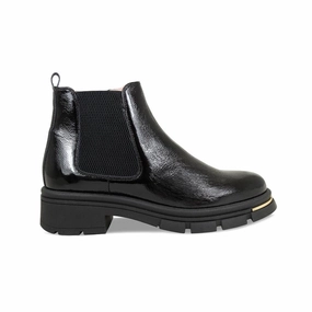 Runway: Black Patent Leather & Gold Trek Ready Water resistant upper