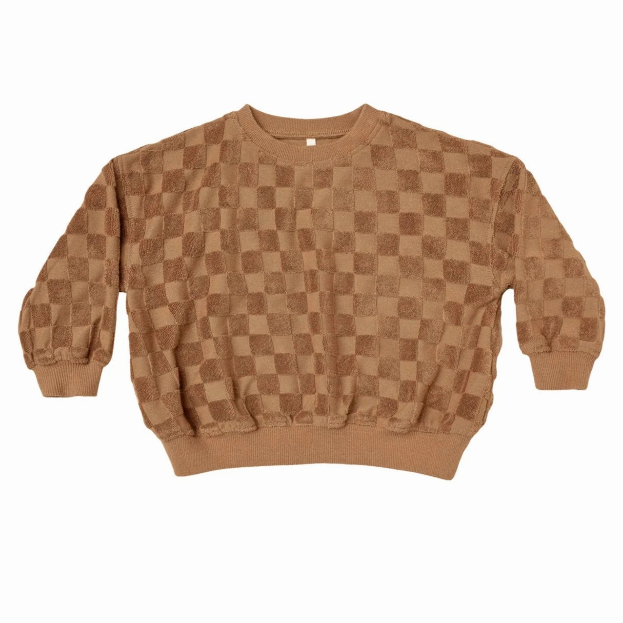 Rylee   Cru Kids Unisex RELAXED SWEATSHIRT - CAMEL CHECK Laced