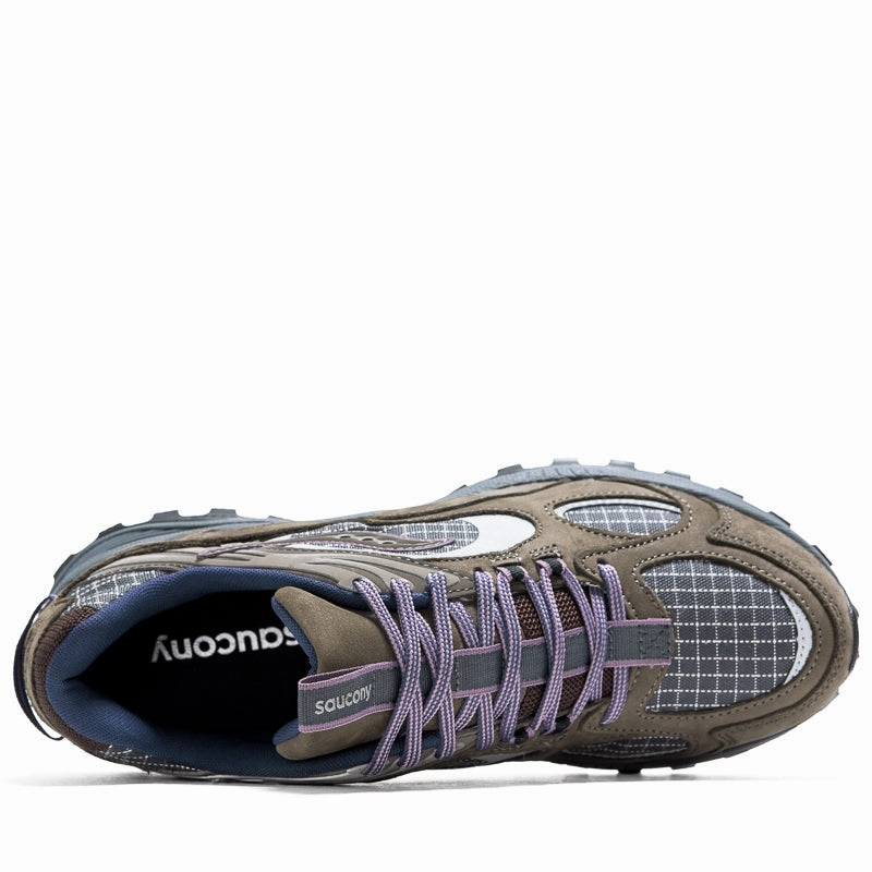 Relaxed Walk Art Spot Lane Saucony Grid Aura X - Dark Grey/Mud