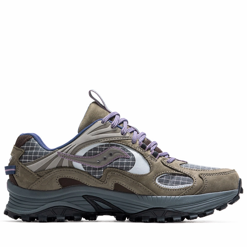 Stylish Design Saucony Grid Aura X - Dark Grey/Mud