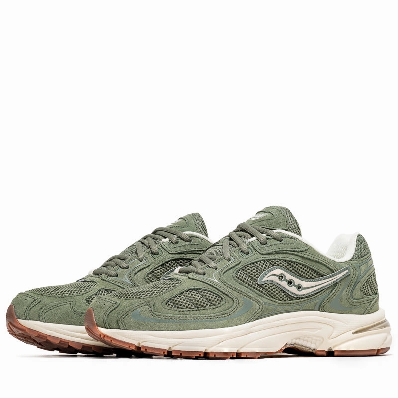 Wide Path Lane Contrast Stitching Saucony Grid Jazz 9 - Olive/Off White
