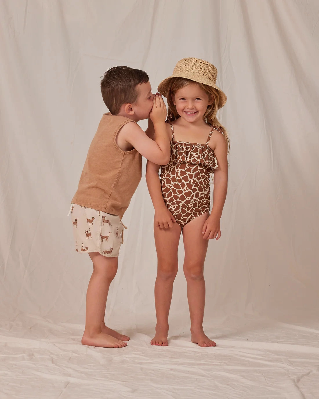 Rylee   Cru Kids Unisex SWIM TRUNK - LEOPARD Infant Soccer outfits for children