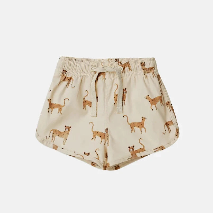 Smart Rylee   Cru Kids Unisex SWIM TRUNK - LEOPARD