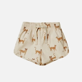 Smart Rylee   Cru Kids Unisex SWIM TRUNK - LEOPARD