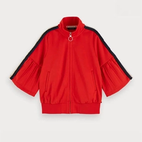 Kindergarteners' wear Golf wear for kids SCOTCH & SODA Kids Girl 3/4 Sleeve Pleated Zip Up Sweatshirt