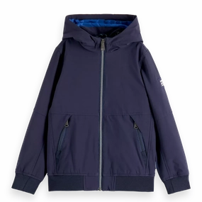 SCOTCH & SODA Kids Hooded Soft-shell Jacket in Navy - 12Y Matt Formal kids' wear