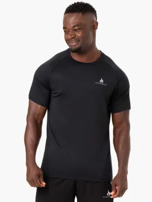 Light Fit Wear Performance Gear Seamless Leg Construction Action Mesh T-Shirt - Black