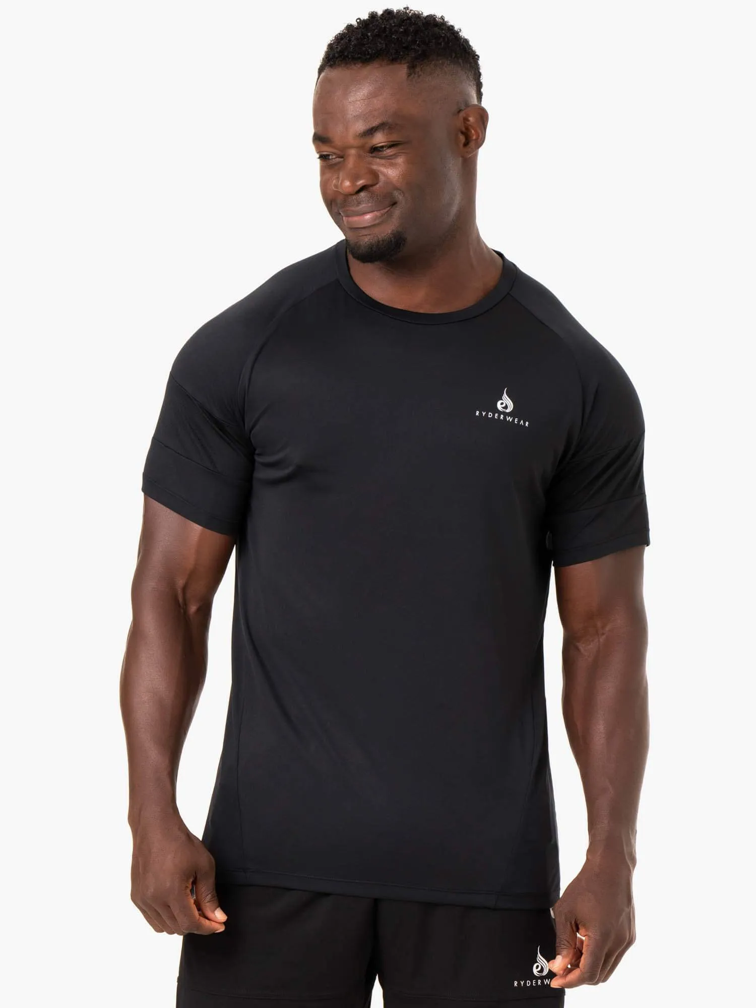 Light Fit Wear Performance Gear Seamless Leg Construction Action Mesh T-Shirt - Black