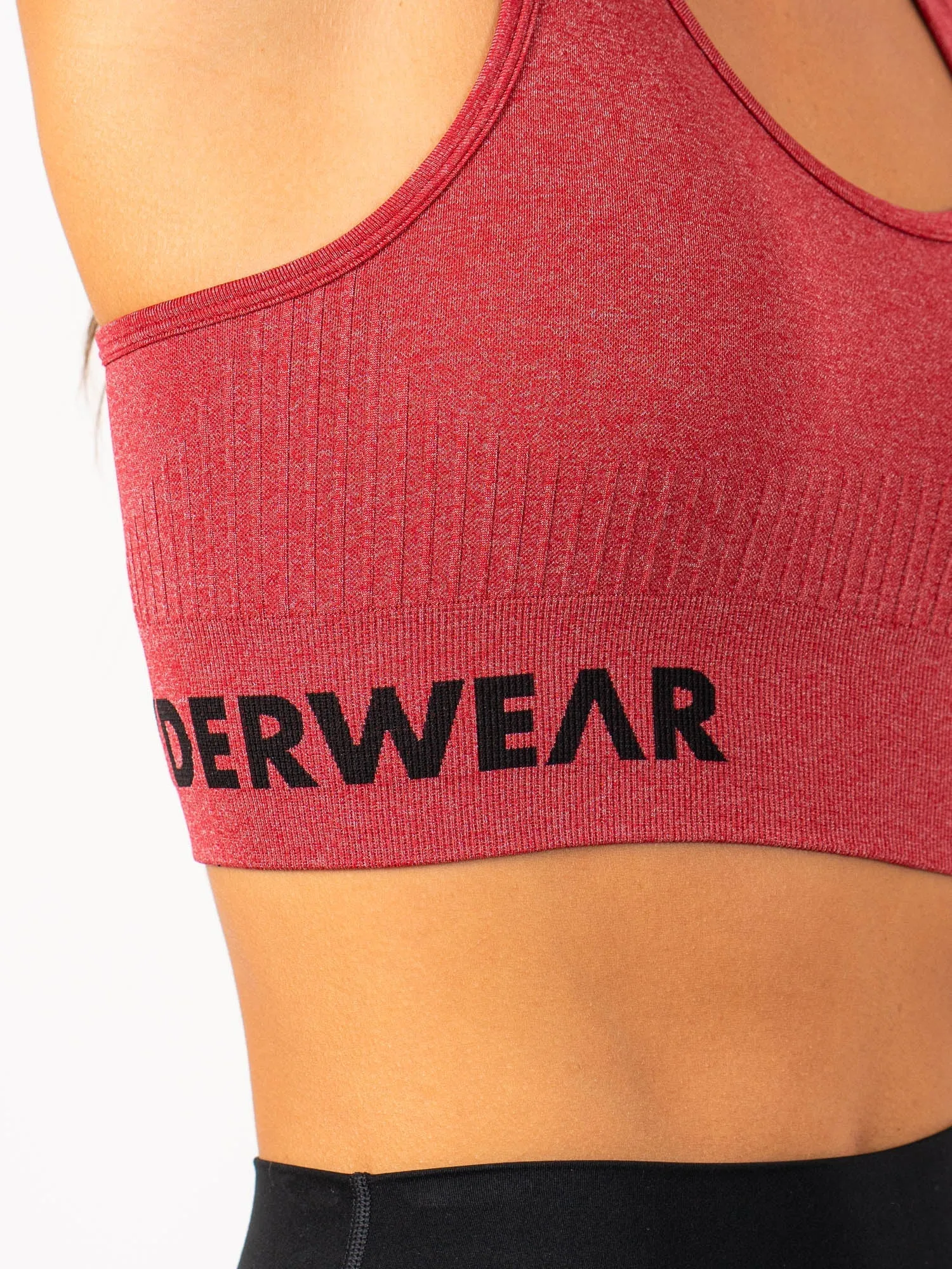 White activewear Sleepwear Seamless Staples Sports Bra - Cherry Red Marl