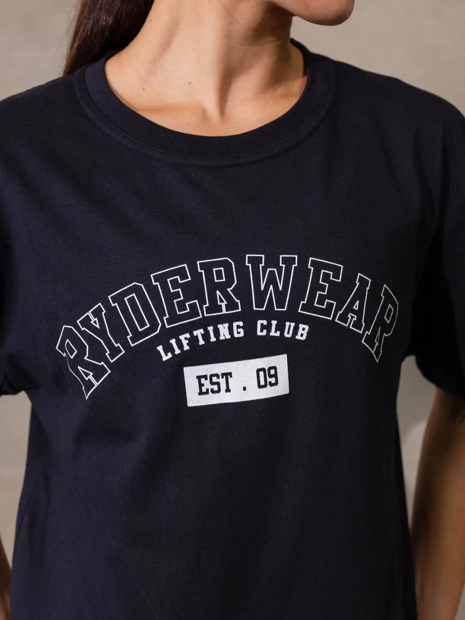 Soft Wearable Urban Fashion Look Varsity Oversized T-Shirt - Black