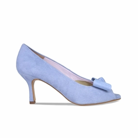 Shelby: Sky Blue Suede Designer Platform Shoes