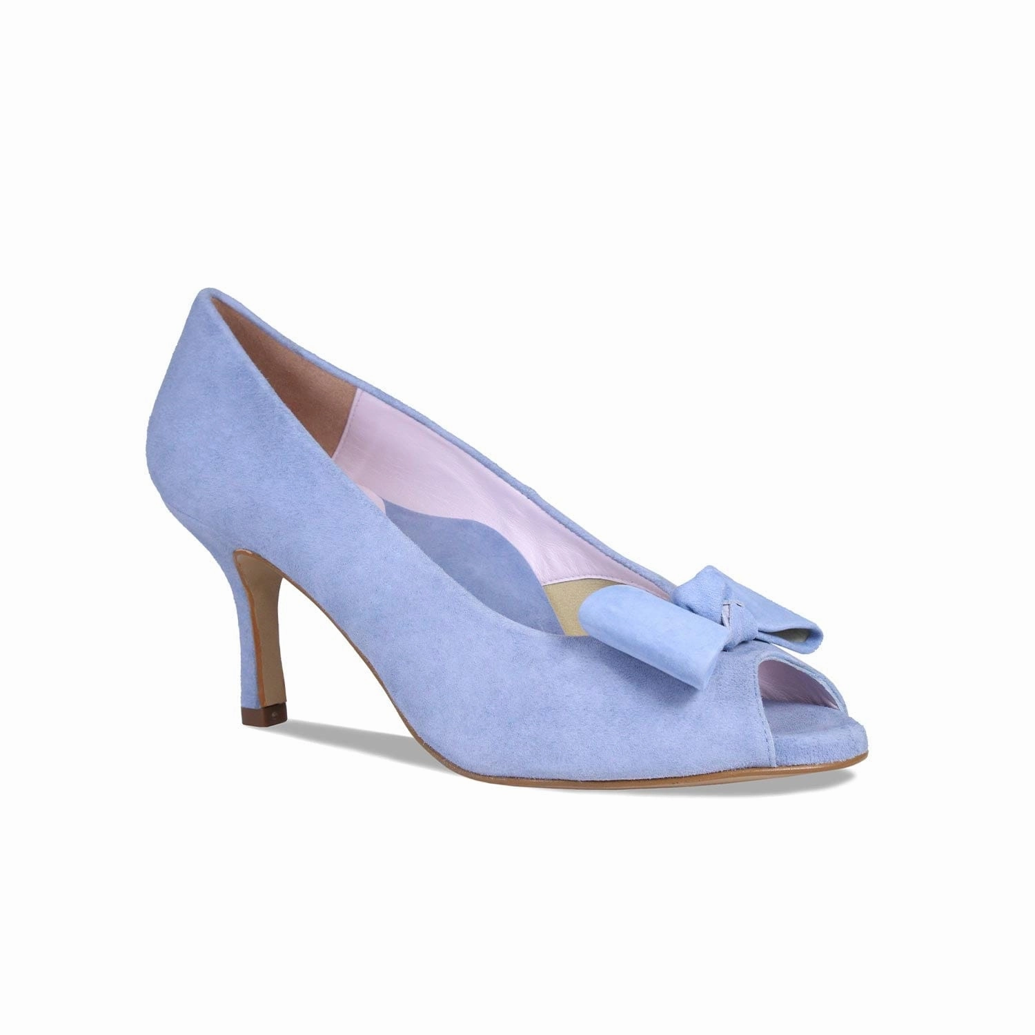 Cool Finish Designer Stilettos Shelby: Sky Blue Suede