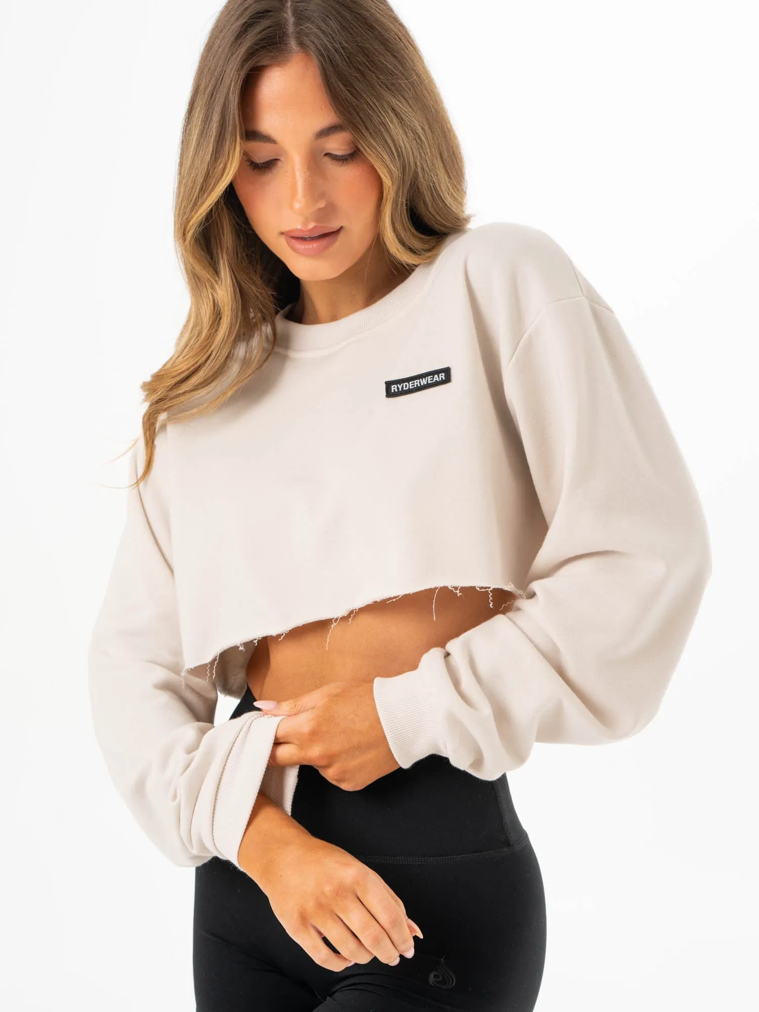 Cropped Sweater - Latte Reward