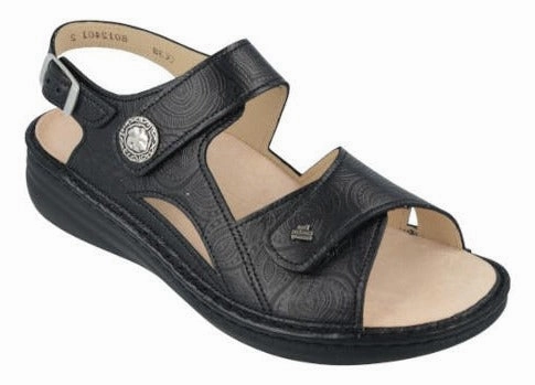 cushioned - footbed - material shoes Finn Comfort Barbuda Black Arabesque