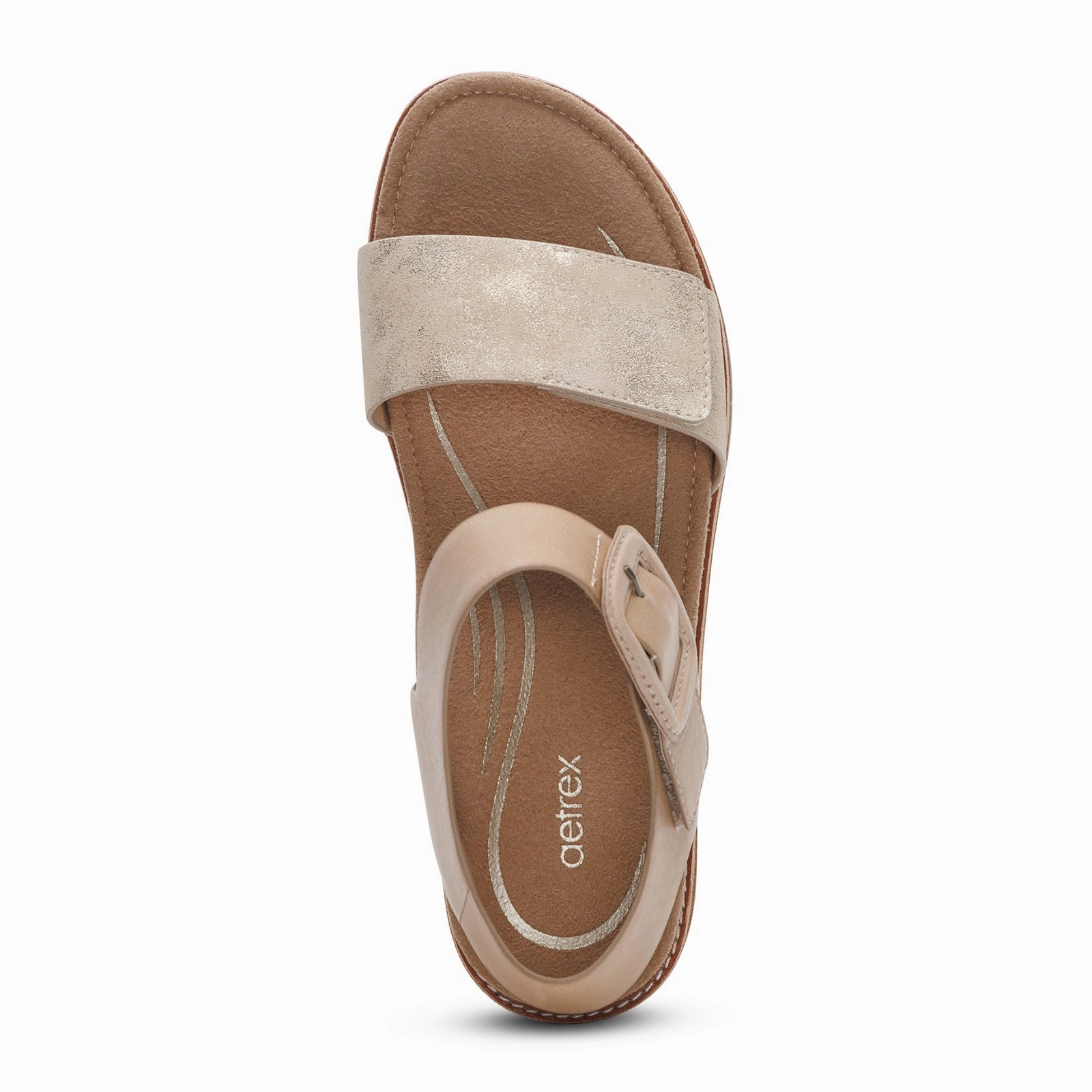 Aetrex Claire Backstrap Sandal (Women) - Champagne Anti Fading Beach Slip-On