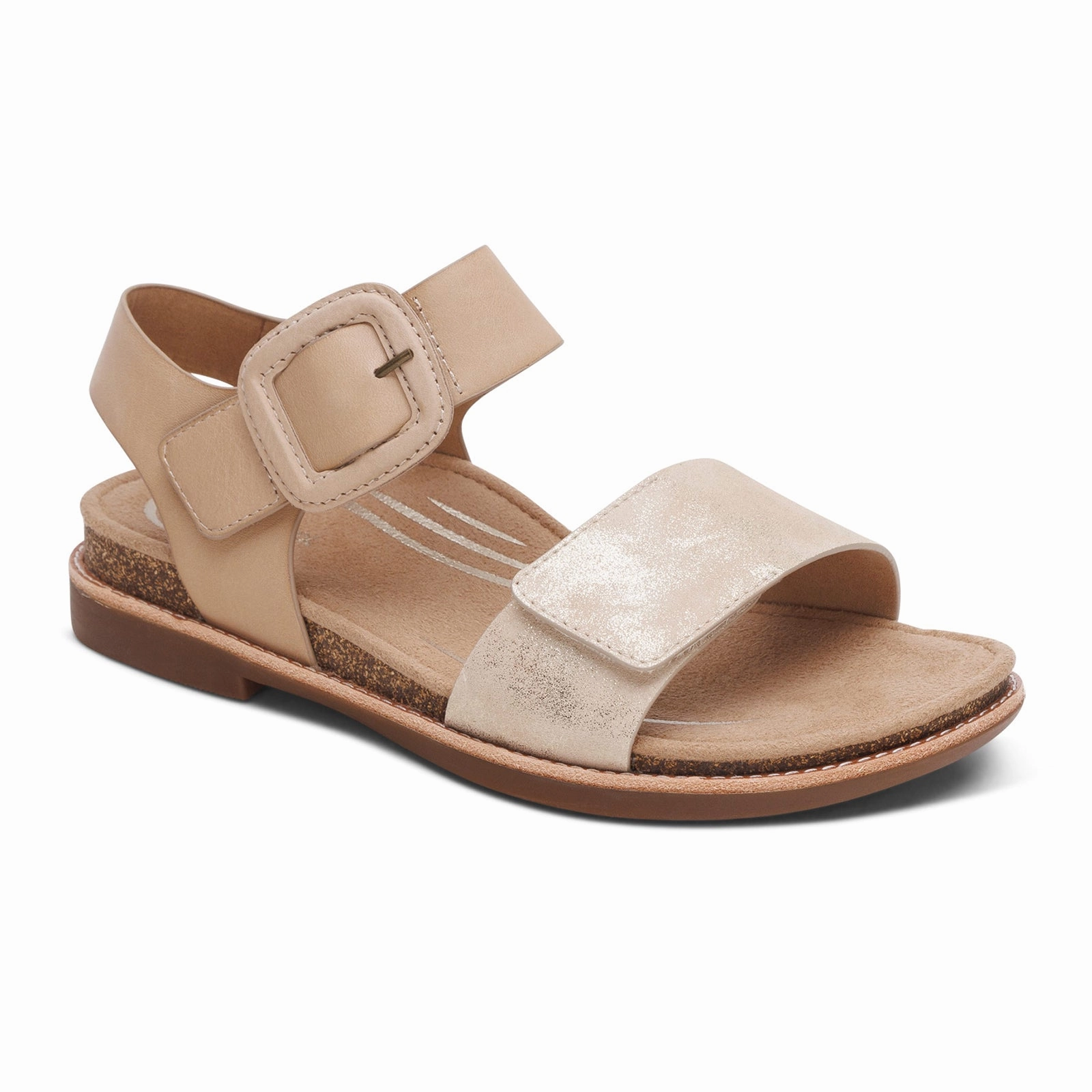 Comfortable Slip Sandals Aetrex Claire Backstrap Sandal (Women) - Champagne