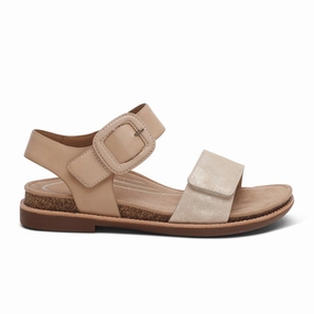 Aetrex Claire Backstrap Sandal (Women) - Champagne Weekend Casual