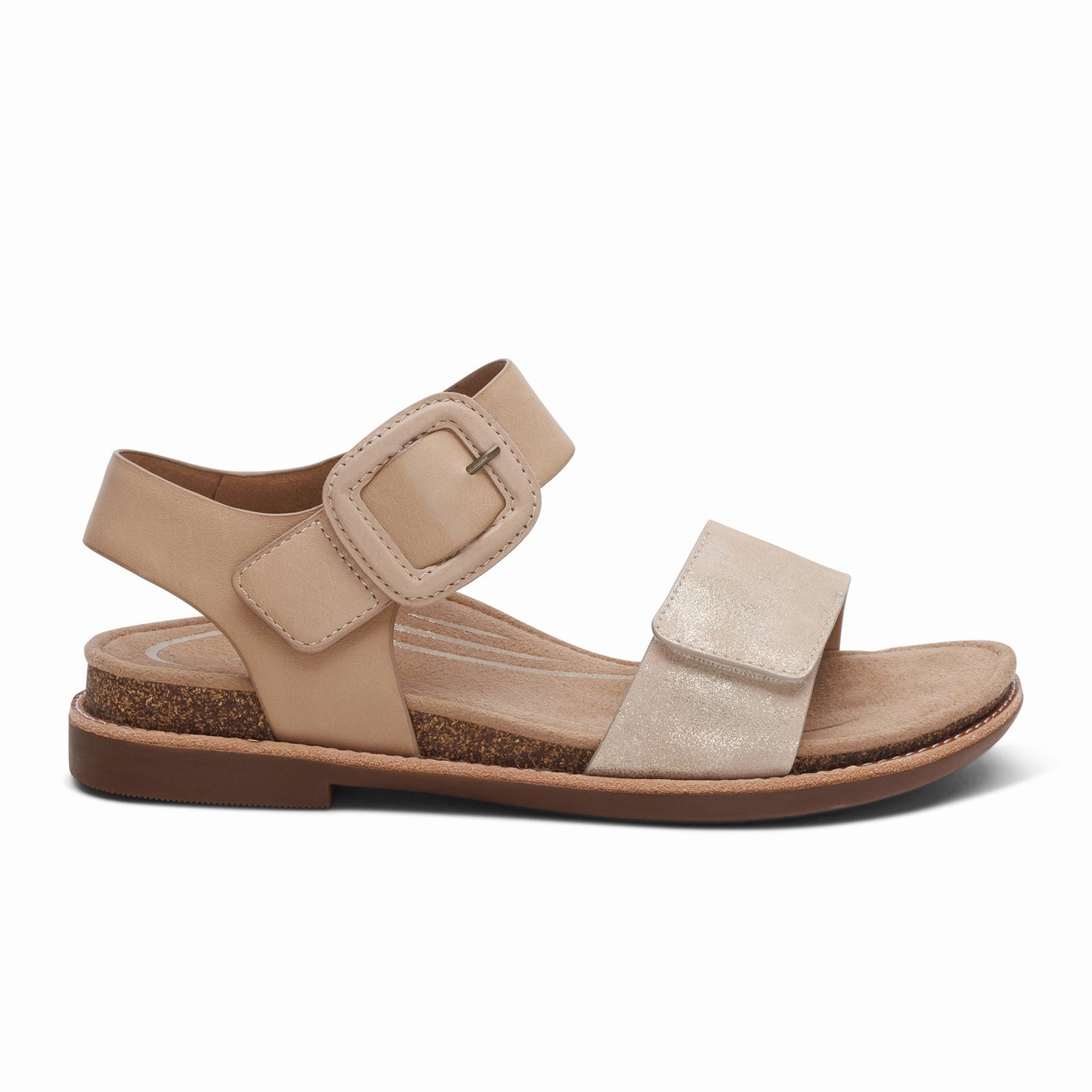 Aetrex Claire Backstrap Sandal (Women) - Champagne Weekend Casual