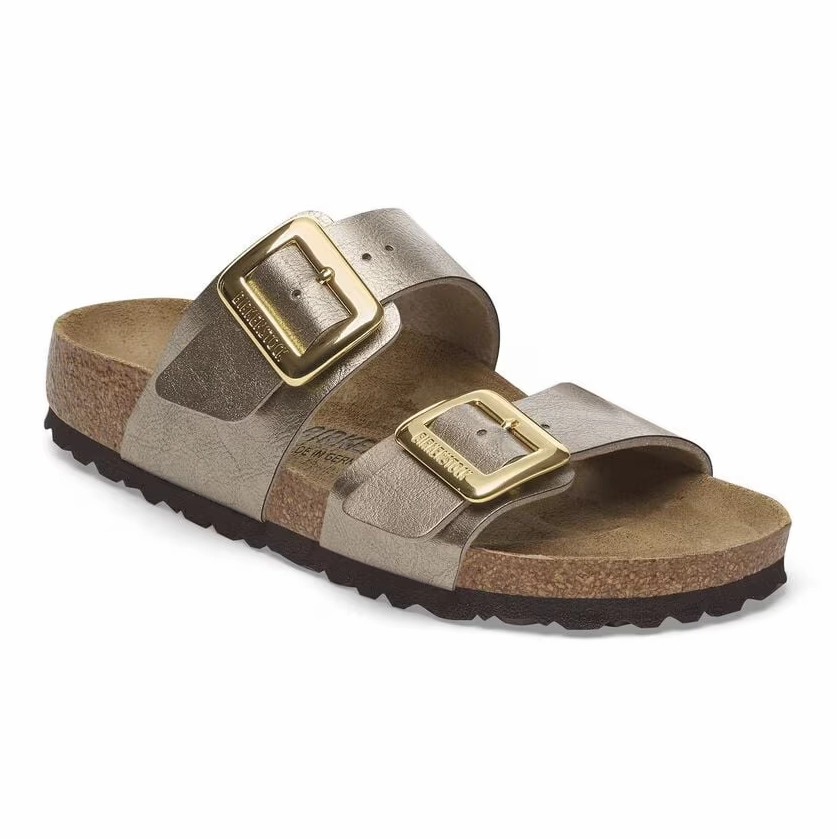 Rough surface running air - mesh shoes Sydney Luxe Buckle Graceful Taupe Birko-Flor