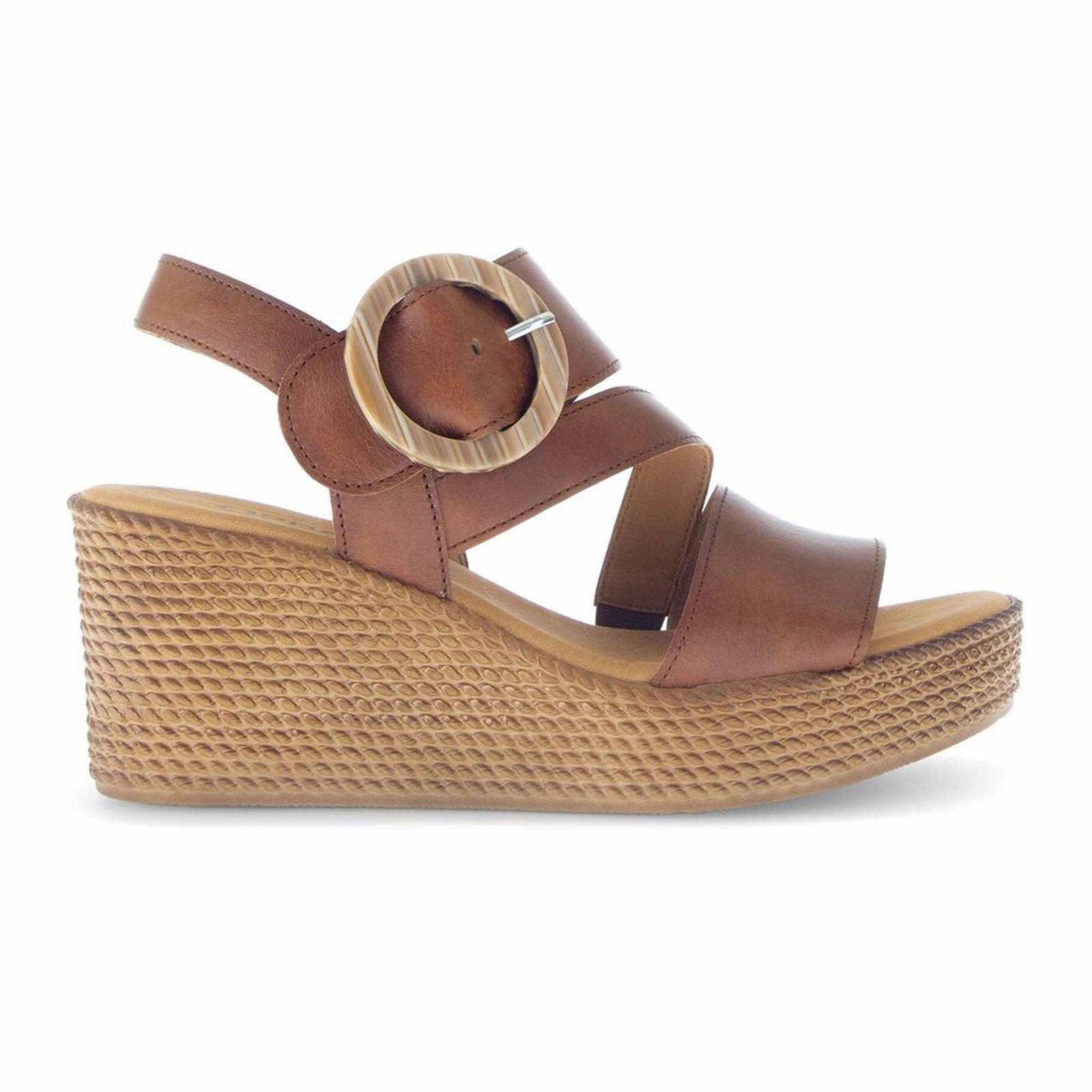 Gabor 770 Braided Wedge Sandal (Women) - Cuoio/Camel Summer Footwear Style