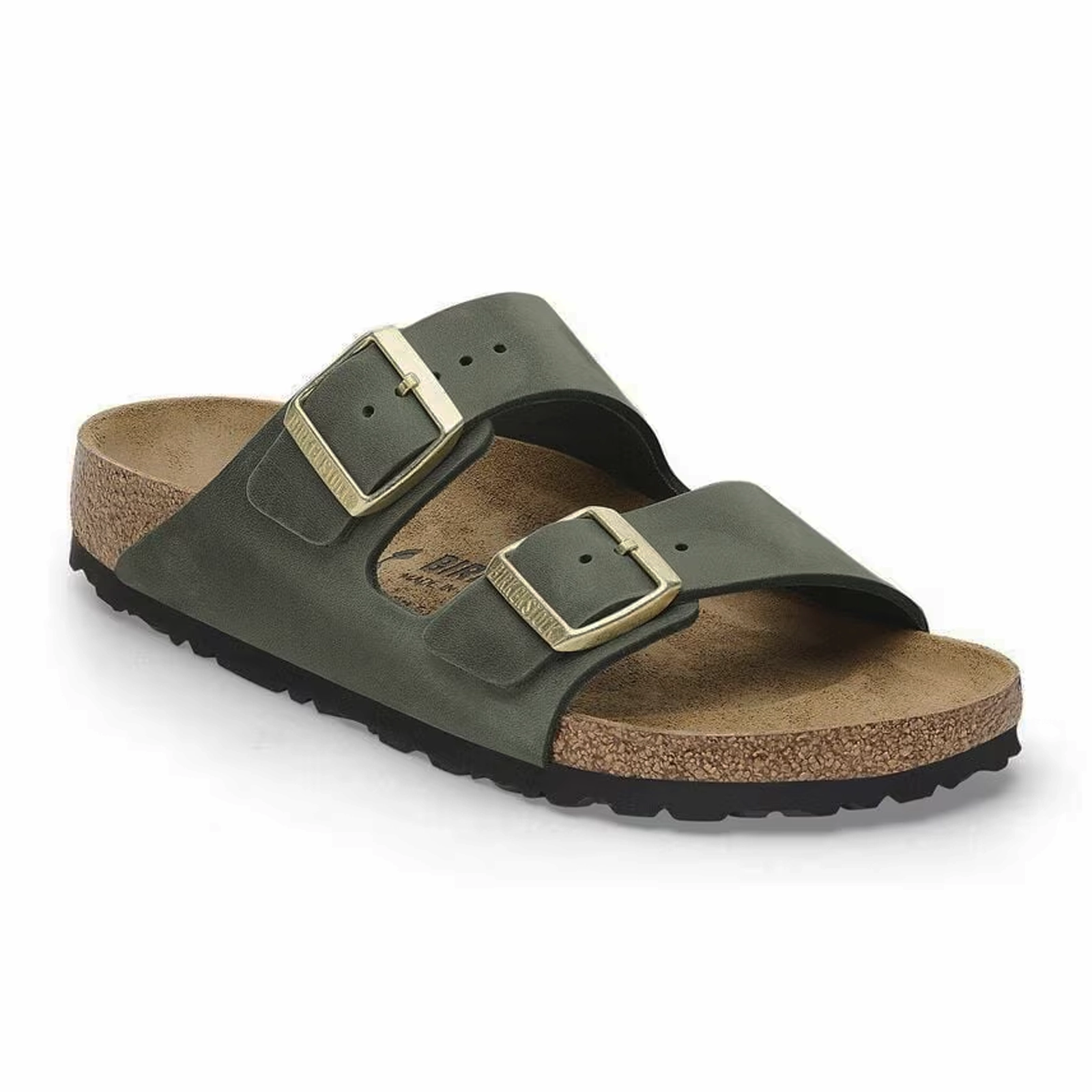 Birkenstock Arizona Narrow Slide Sandal (Women) - Thyme Oiled Leather Comfortable Arch Durable Sole