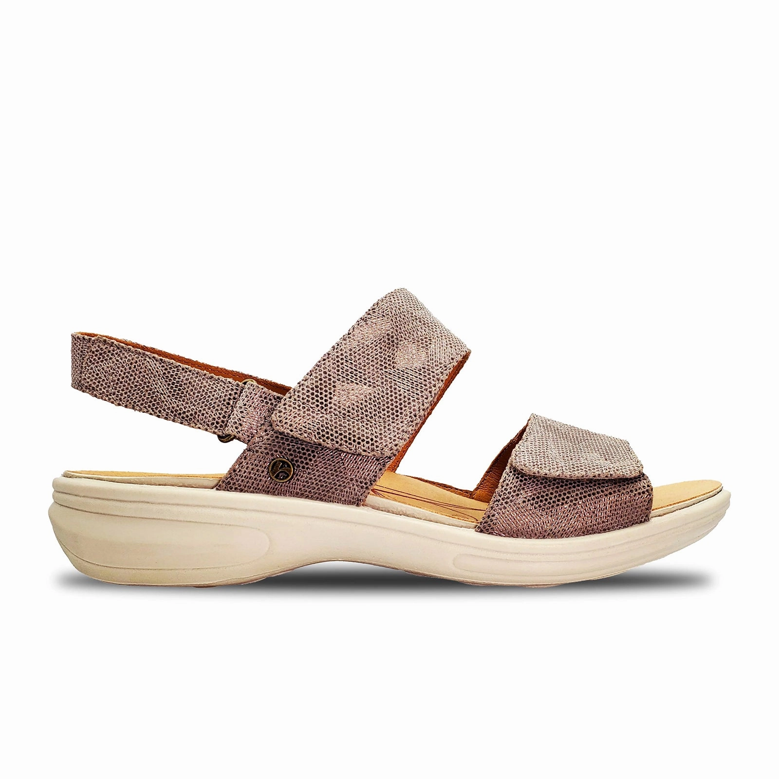 Comfortable Relax Fit Revere Como Backstrap Sandal (Women) - Champagne Angle