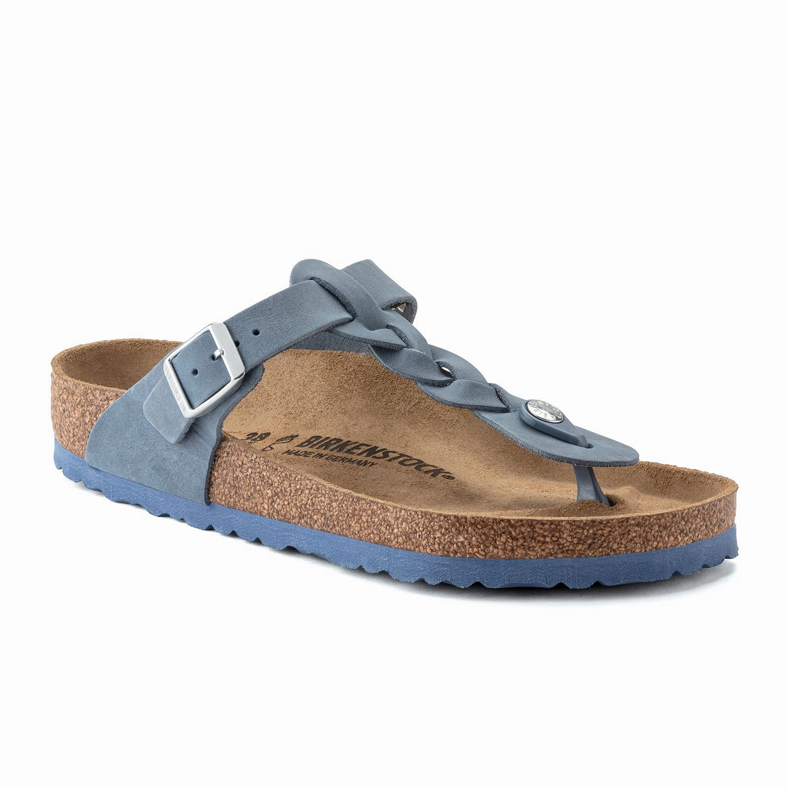 Birkenstock Gizeh Braid Sandal (Women) - Dusty Blue Oiled Leather Multi Functional Comfort Beach Walk