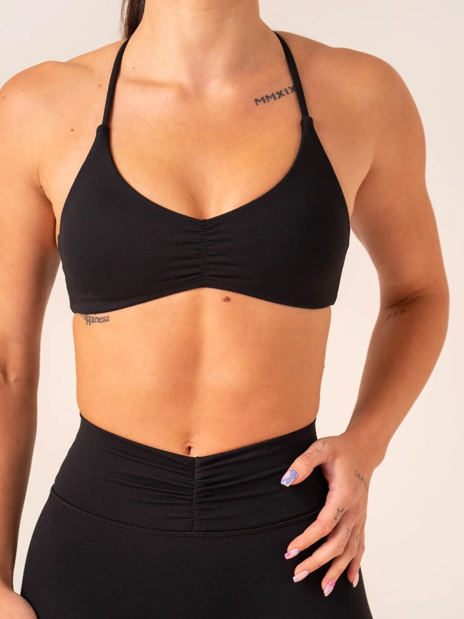 Tempo Sports Bra - Black Stretchy Structure