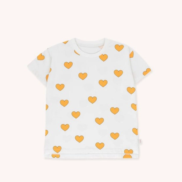 TINYCOTTONS Kids "Hearts" TEE in off-white/yellow 028 Sporty Polyester