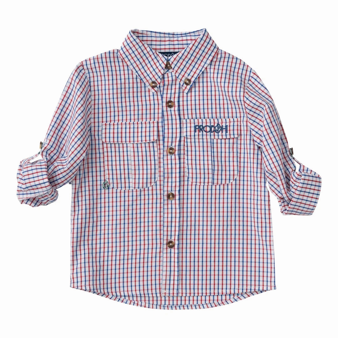 Low - heat dry Warm Founders Fishing Shirt - Americana Plaid